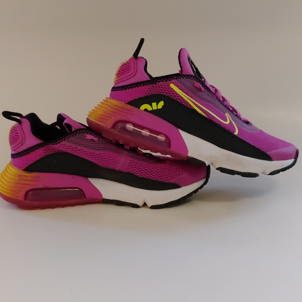 Nike Kids Fuchsia and Yellow Sneakers - Picture 6 of 9